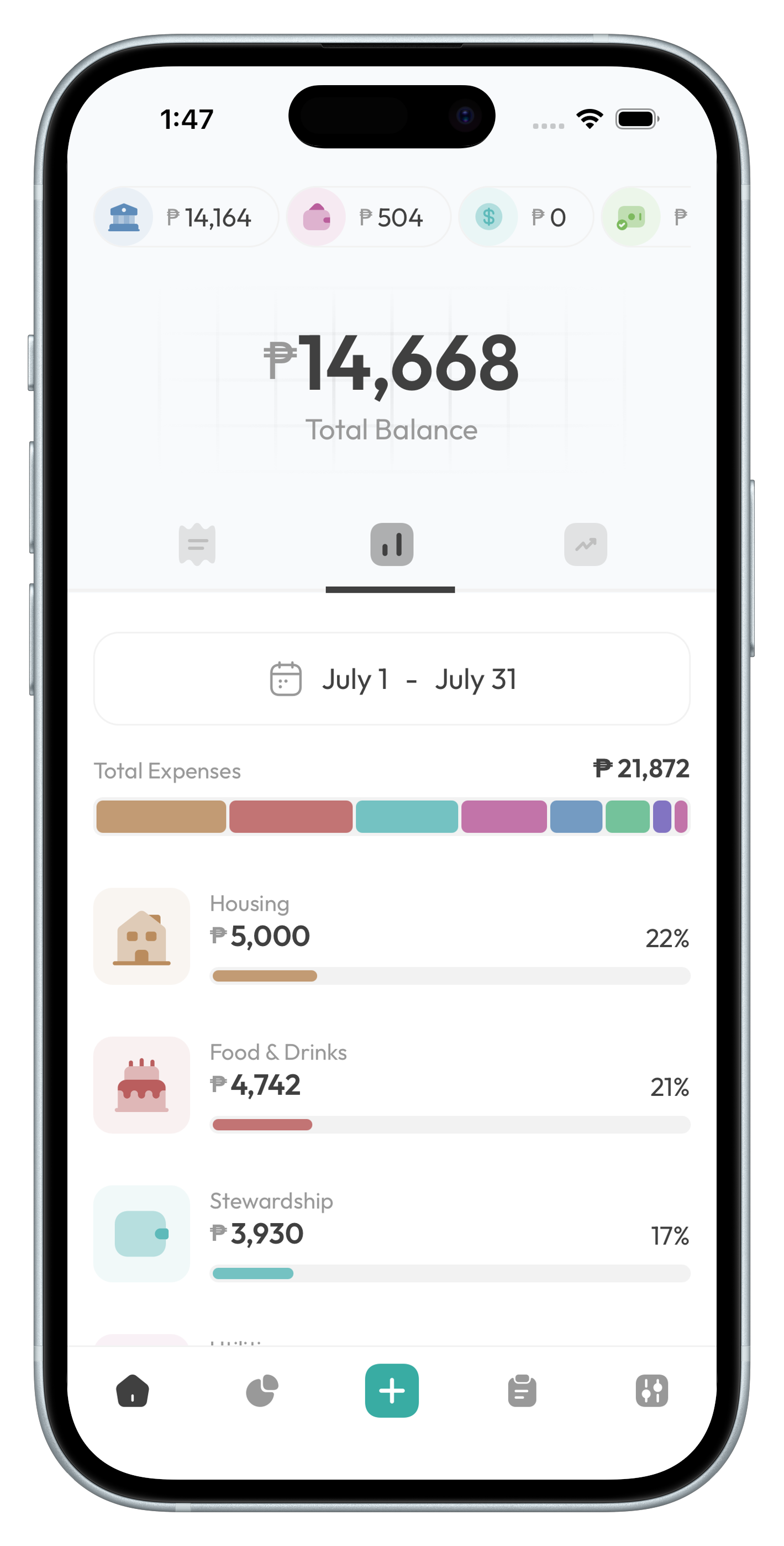 Kashaa app dashboard showing combined GCash, Maya, and bank balance