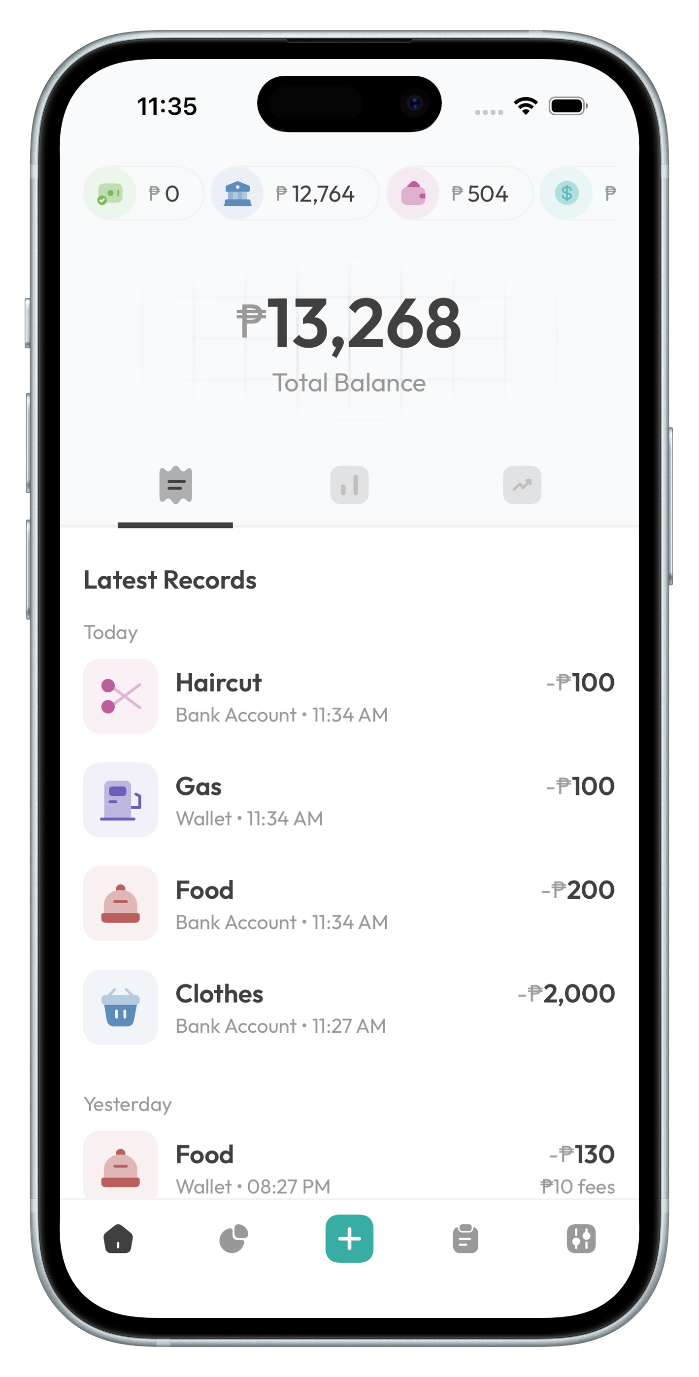 Kashaa app dashboard showing combined GCash, Maya, and bank balance